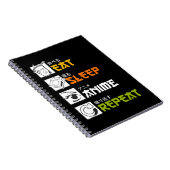 Eat Sleep Anime Herhaal Cadeauidee Cosplayer Notitieboek (Rechterzijde)