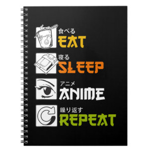 Eat Sleep Anime Herhaal Cadeauidee Cosplayer Notitieboek