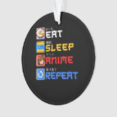 Eat Sleep Anime Herhaal Cadeauidee Cosplayer Ornament (voorkant)