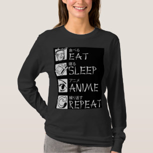 Eat Sleep Anime Herhaal Cadeauidee Cosplayer T-shirt