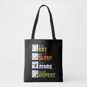 Eat Sleep Anime Herhaal Cadeauidee Cosplayer Tote Bag