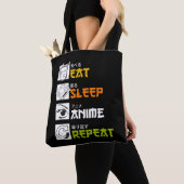 Eat Sleep Anime Herhaal Cadeauidee Cosplayer Tote Bag (Dichtbij)