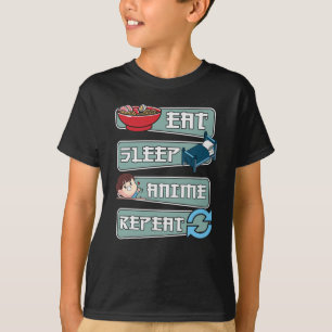 Eat Sleep Anime Herhaal Japans   Ontwerp Kawaii T-shirt
