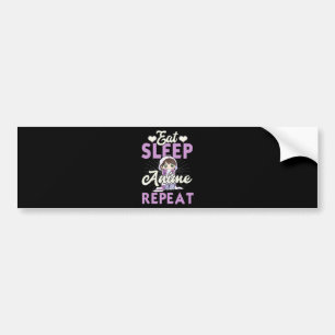 Eat Sleep Anime Herhaal Japanse Manga Lover Bumpersticker