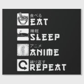 Eat Sleep Anime Herhaal Japanse Manga Lover Cadeaupapier (Vlak)