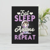 Eat Sleep Anime Herhaal Japanse Manga Lover Kaart (Staand voorkant)