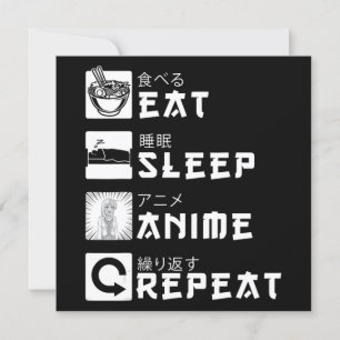 Eat Sleep Anime Herhaal Japanse Manga Lover Kaart
