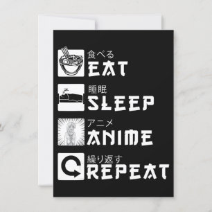 Eat Sleep Anime Herhaal Japanse Manga Lover Kaart