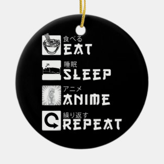 Eat Sleep Anime Herhaal Japanse Manga Lover Keramisch Ornament