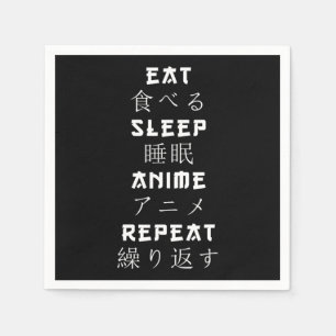 Eat Sleep Anime Herhaal Japanse Manga Lover Servet