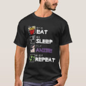 Eat Sleep Anime Herhaal Kawaii Otaku Manga Japan F T-shirt (Voorkant)
