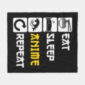 Eat Sleep Anime Herhaal Manga Japan Gezegde Cospla Fleece Deken (Voorkant (Horizontaal))