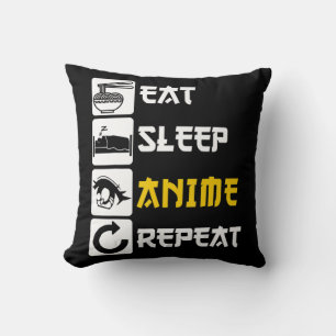 Eat Sleep Anime Herhaal Manga Japan Gezegde Cospla Kussen