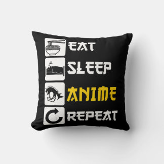 Eat Sleep Anime Herhaal Manga Japan Gezegde Cospla Kussen