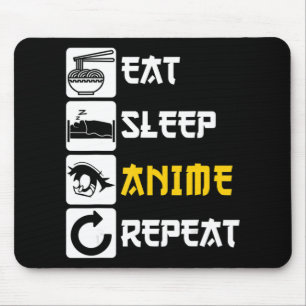 Eat Sleep Anime Herhaal Manga Japan Gezegde Cospla Muismat