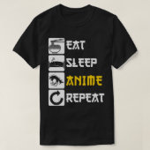 Eat Sleep Anime Herhaal Manga Japan Gezegde Cospla T-shirt (Design voorkant)