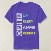 Eat Sleep Anime Herhaal Manga Japan Gezegde Cospla T-shirt (Design voorkant)