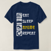 Eat Sleep Anime Herhaal Manga Japan Gezegde Cospla T-shirt (Design voorkant)