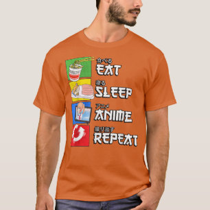 Eat Sleep Anime Herhaal Manga Japan Kanji Ramen sh T-shirt