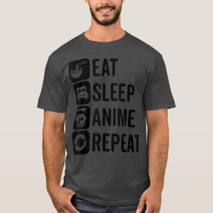 Eat Sleep Anime Herhaal Otaku Anime Kawaii Aesthet T-shirt