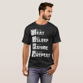 Eat Sleep Anime Herhaal Shirt, Anime Manga Shirten T-shirt (Voorkant volledig)