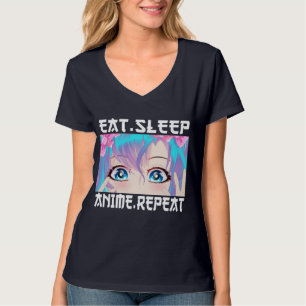 Eat Sleep Anime Herhaal T-Shirt