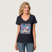 Eat Sleep Anime Herhaal T-Shirt (Voorkant volledig)