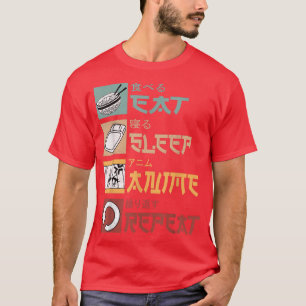 Eat Sleep Anime Herhalen - Anime Baka Kawaii Japan T-shirt