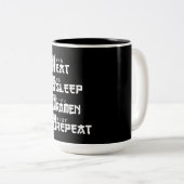 Eat Sleep Anime Herhalen Cadeaudius Idea Cosplayer Tweekleurige Koffiemok (Voorkant rechts)
