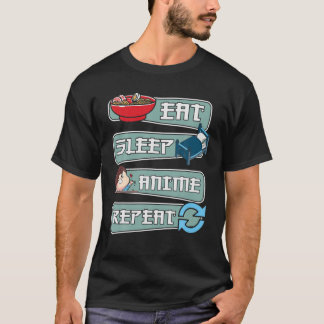 Eat Sleep Anime Herhalen, grappige Japanse Manga G T-shirt