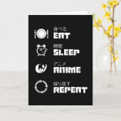 Eat Sleep Anime Herhalen Kaart (Gele Bloem)