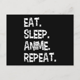 Eat Sleep Anime Herhalen  Ontwerp voor Anime Lover Briefkaart