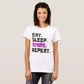Eat Sleep Anime Herhalen T-shirt (Voorkant volledig)