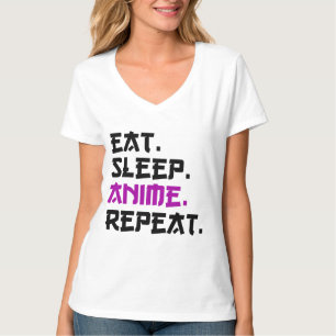Eat Sleep Anime Herhalen T-shirt