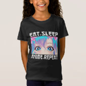 Eat Sleep Anime Herhalen T-shirt (Voorkant)