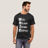 Eat Sleep Anime Herhalen T-shirt (Voorkant volledig)