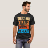 Eat Sleep Anime Herhalen T-shirt (Voorkant volledig)