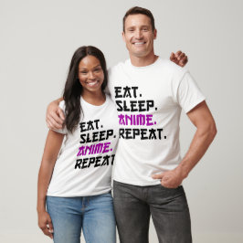 Eat Sleep Anime Herhalen T-shirt