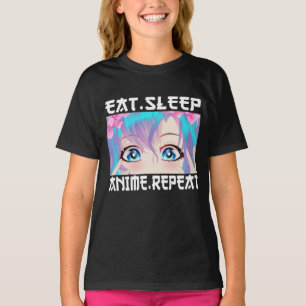 Eat Sleep Anime Herhalen T-shirt