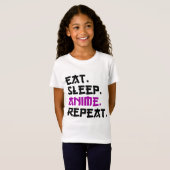 Eat Sleep Anime Herhalen T-shirt (Voorkant volledig)