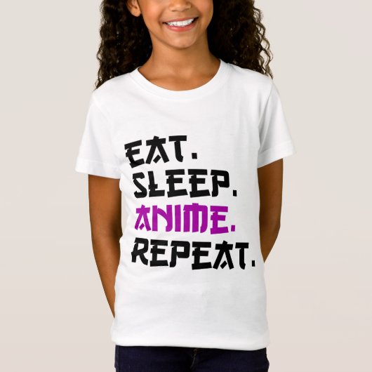 Eat Sleep Anime Herhalen T-shirt (Voorkant)