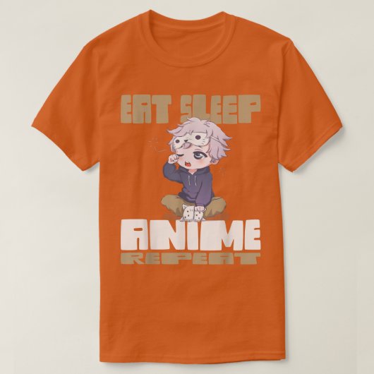 Eat Sleep Anime Herhalen T-shirt (Design voorkant)