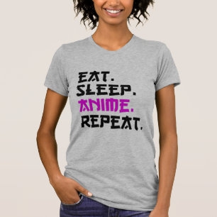 Eat Sleep Anime Herhalen T-shirt