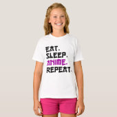 Eat Sleep Anime Herhalen T-shirt (Voorkant volledig)