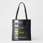 Eat Sleep Anime Herhalen Tote Bag (Voorkant)