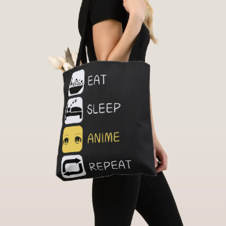 Eat Sleep Anime Herhalen Tote Bag