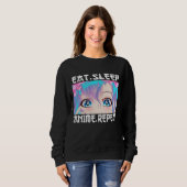 Eat Sleep Anime Herhalen Trui (Voorkant volledig)