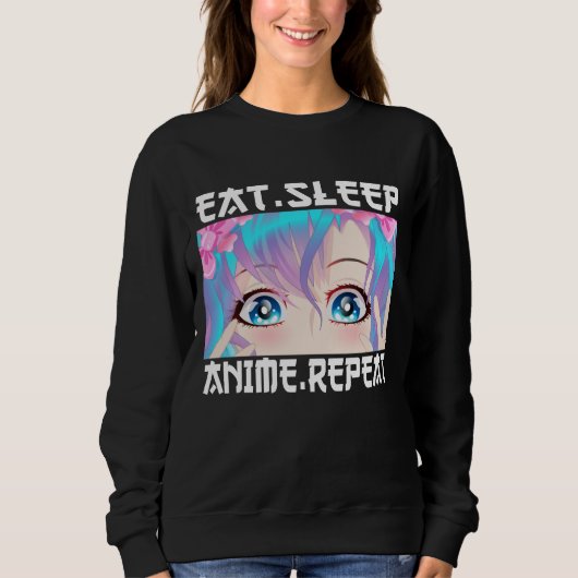 Eat Sleep Anime Herhalen Trui (Voorkant)