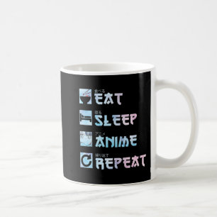 Eat Sleep Anime Herhalen - Waterverf Anime M Koffiemok