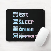Eat Sleep Anime Herhalen - Waterverf Anime M Muismat (Met muis)